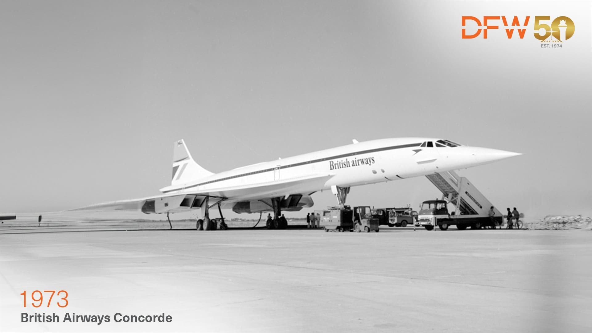 DFW 50 – Dedication ceremonies for the new airport included the first landing of the supersonic Concorde airplane in America.
