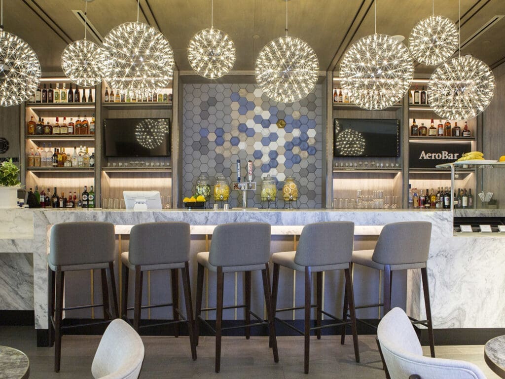 Plaza Premium Lounge’s very first lounge in the United States. (Courtesy DFW Airport)
