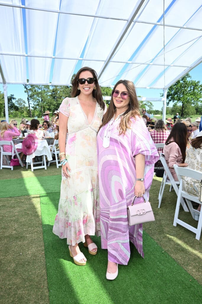 Gillian Sarofim, Meredith Flores Barker at the River Oaks tennis tournament luncheon.