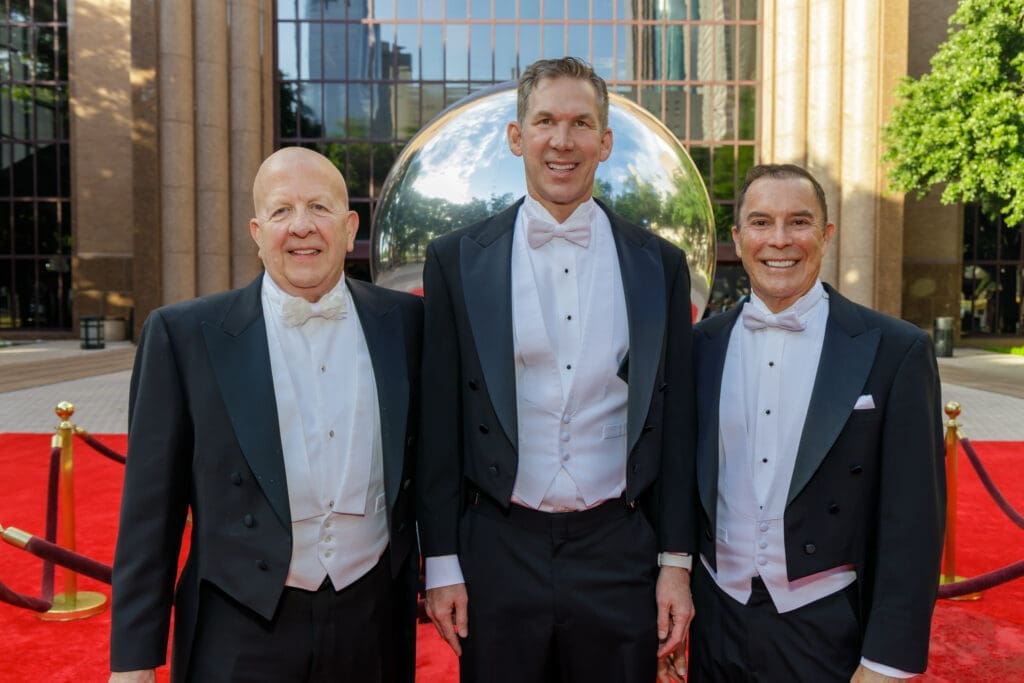Jack Bell, Michael Horner, Dr. Randy Mitchmore at the Houston Grand Opera 'Mirror Ball' (Photo by Katy Anderson)