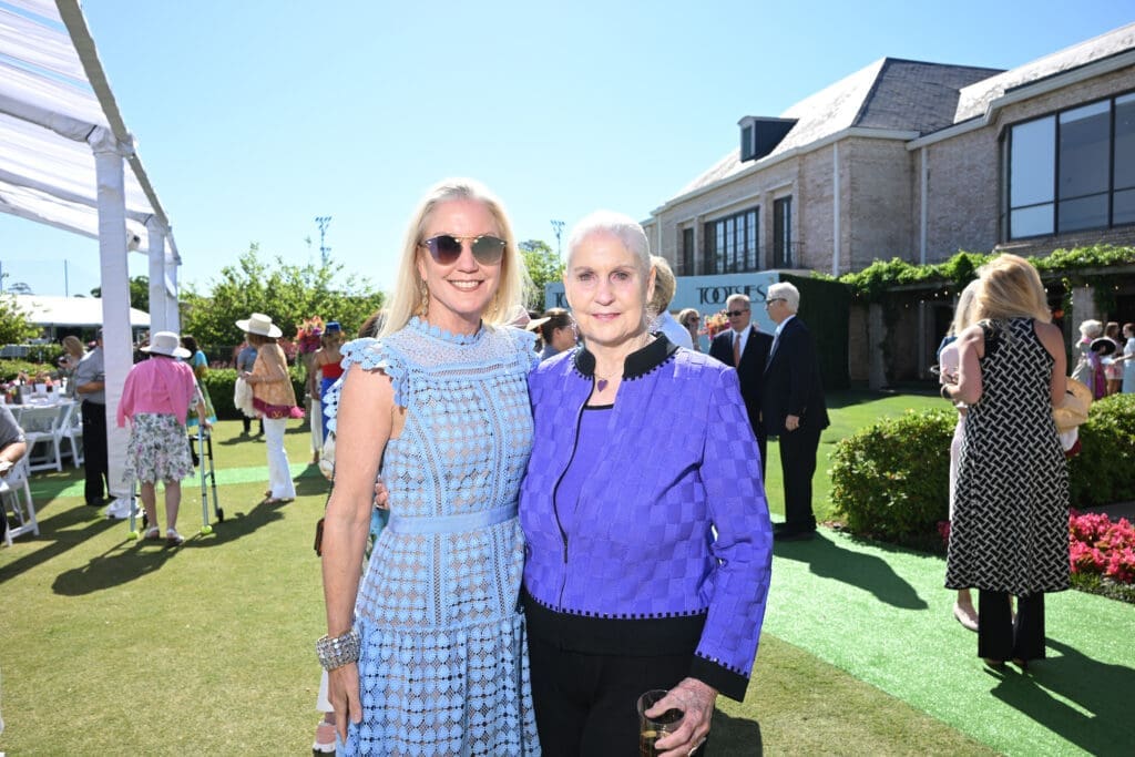 Marita Fairbanks, Marion Bell at the River Oaks tennis tournament luncheon.