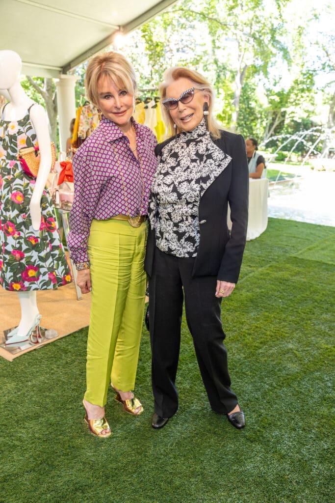 Michelle Hevrdejs, Joan Schnitzer Levy at the Bayou Bend fashion show and luncheon. (Photo by Jenny Antill)