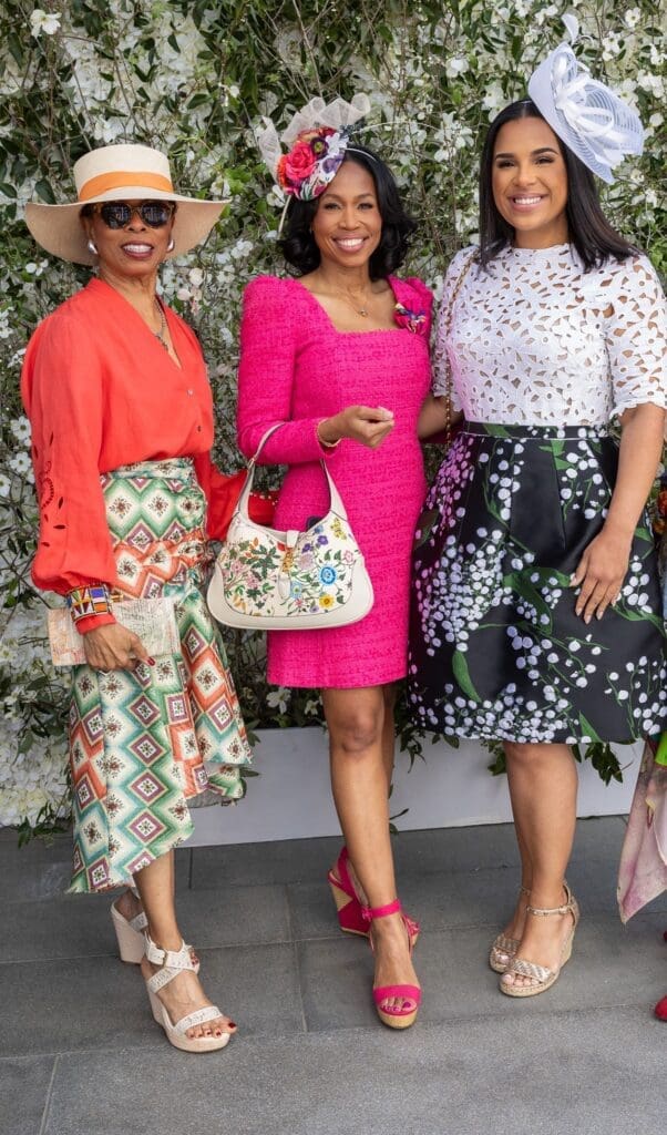 Phyllis Williams, Roslyn Bazzelle Mitchell, Lauren Randle at the Hats in the Park luncheon. (Photo by Jenny Antill)
