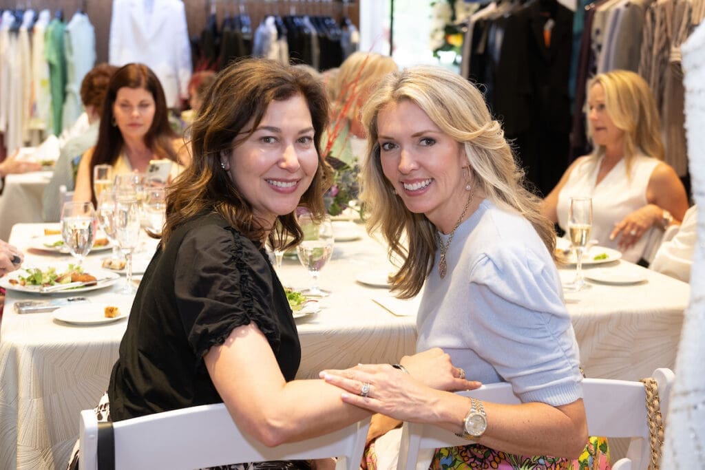 Jen Fink, Missy Roe at the Maison Common personal appearance and luncheon at Elizabeth Anthony. (Photo by Wilson Parish)