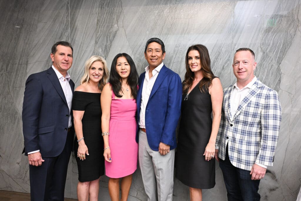 Raul & Kristin Abello, Dr. Julie & Eric Kuo, Jordan & Dylan Seff at the Houston Classical Charter School gala. (Photo by Daniel Ortiz)
