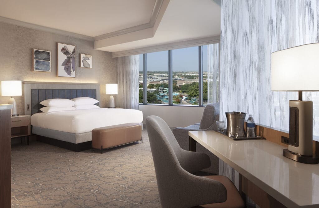 Newly renovated rooms at Hilton Anatole beckon for a luxurious escape.