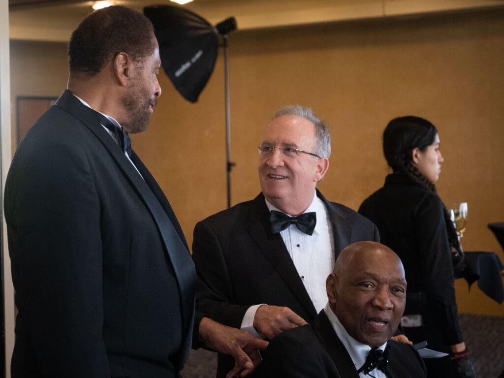 Don Chaney and Mark Berman shared a moment at the UH Alumni Awards. (Photo by F. Carter Smith)