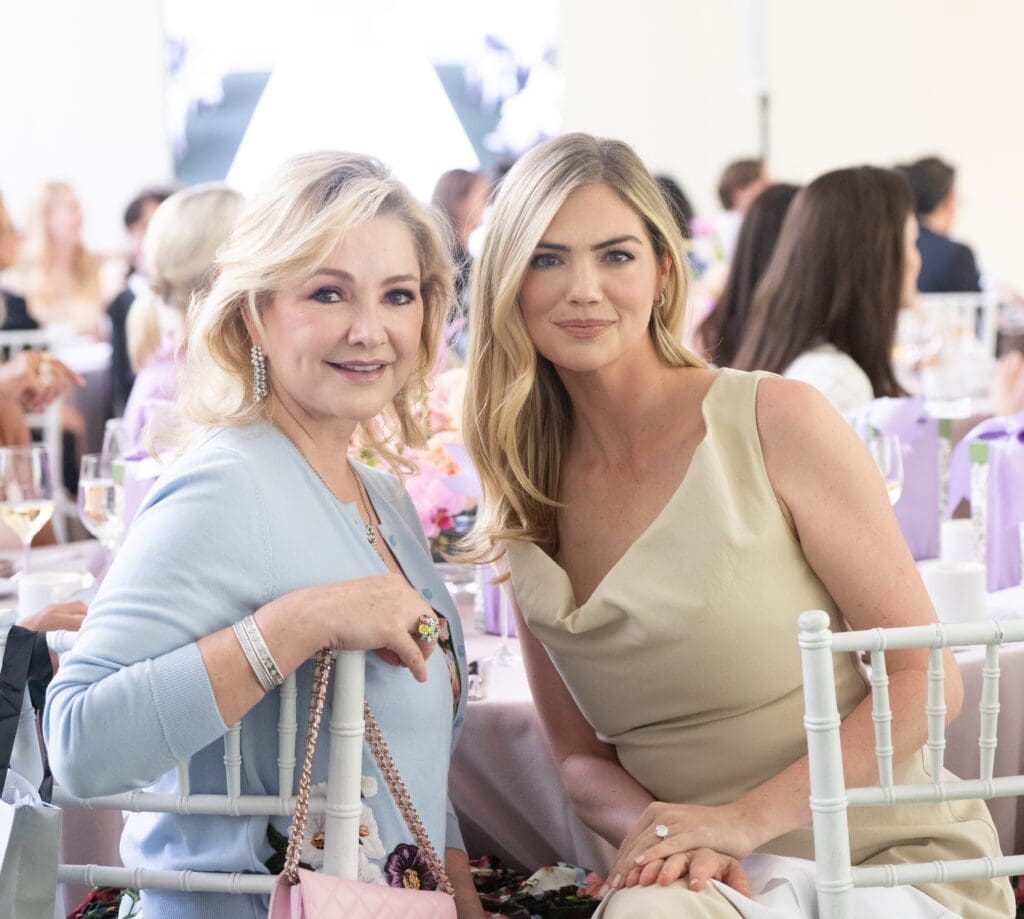 Whitney Crane and Kate Upton come together at the Bayou Bend fashion show and luncheon. (Photo by Wilson Parish)