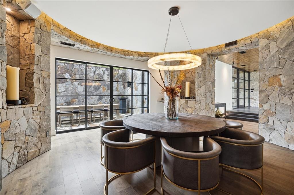 The circular dining room is a unique feature of the home.  (Photo by TK Images)