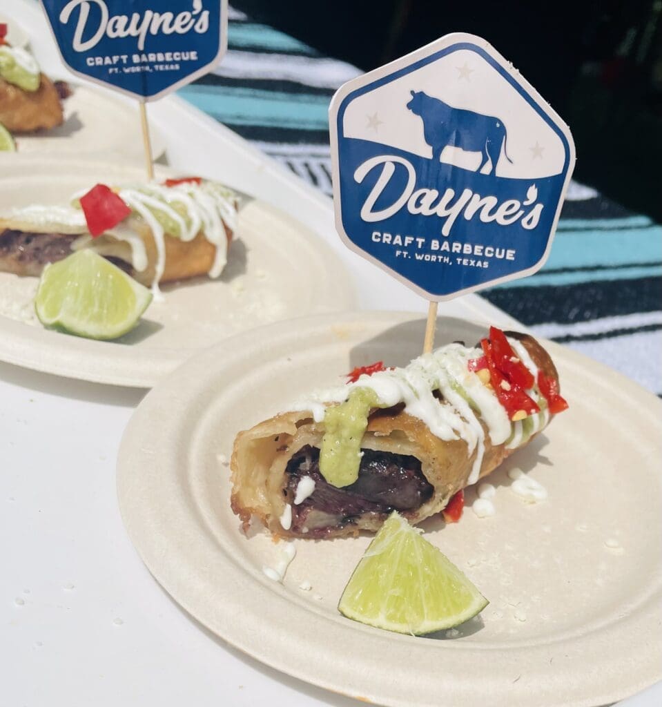 Daynes's Craft Barbecue previewed a new brunch item, the smoked barbacoa flauta. (Photo by Courtney Dabney)