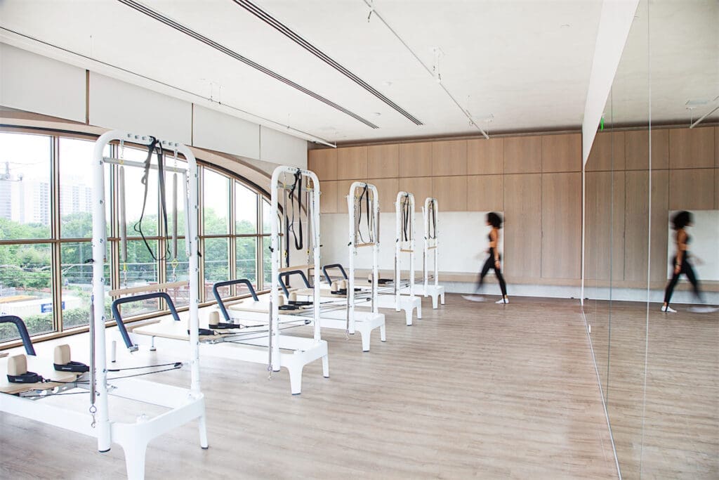 The reformer Pilates room at O2 Dallas. (Photo by Brooke Casillas)