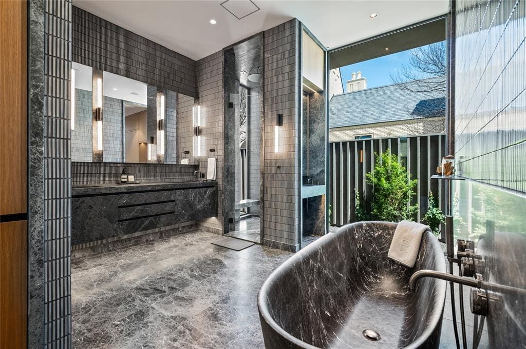 The primary bathroom suite. 