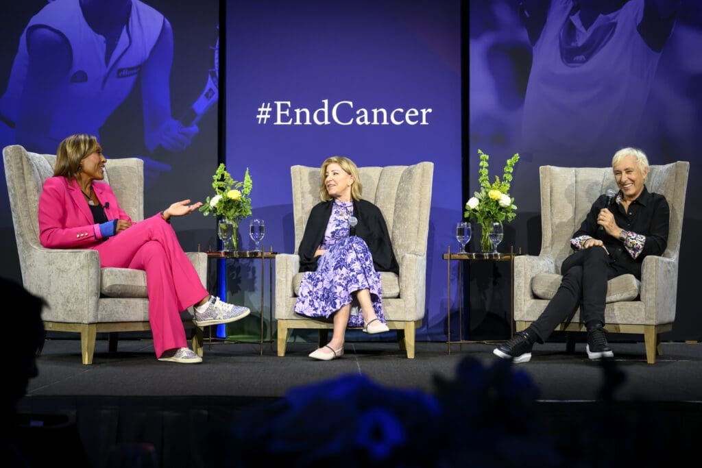 Robin Roberts, Chris Evert and Martina Navratilova get into it on stage at the MD Anderson Cancer Center 'Living Legend' dinner held at the Post Oak Hotel. (Photo by Michelle Watson, Catchlightgroup.com)