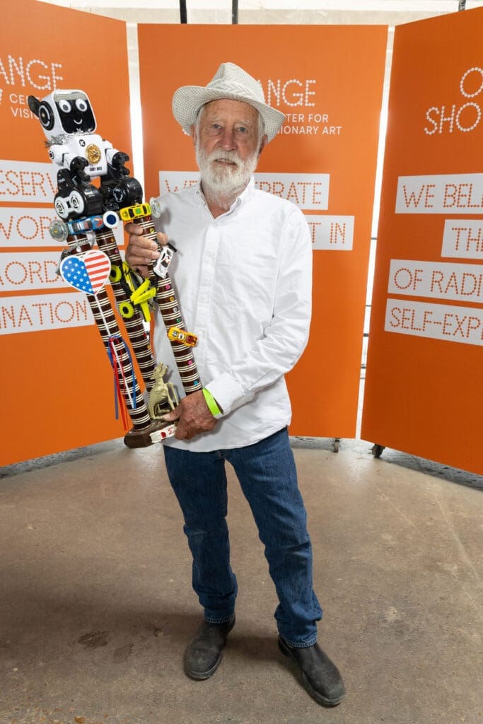 David Best receives First Place Award for "Orange Horse" at the Orange Show's Art Car Award Ceremony. (Photo by Emily Jaschke) 