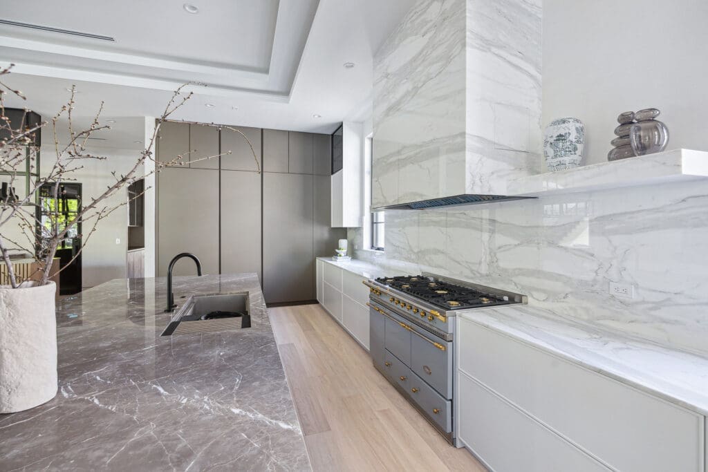 The kitchen at 2110 Del Monte features a Lacanche Cluny 1400 cooking range (Photo by TK Images)