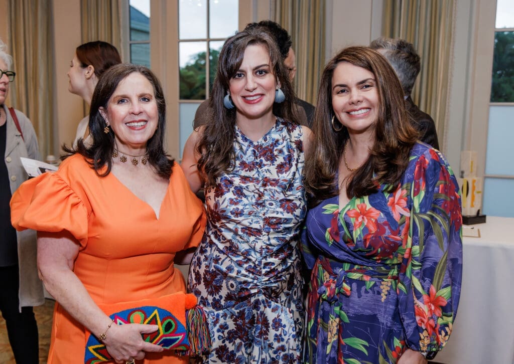 Mariela Poleo, Craft Center executive director Leila Cartier, Lorena Fernández at the Houston Center for Contemporary Craft Spring Luncheon 2024 (Photo by Katy Anderson)