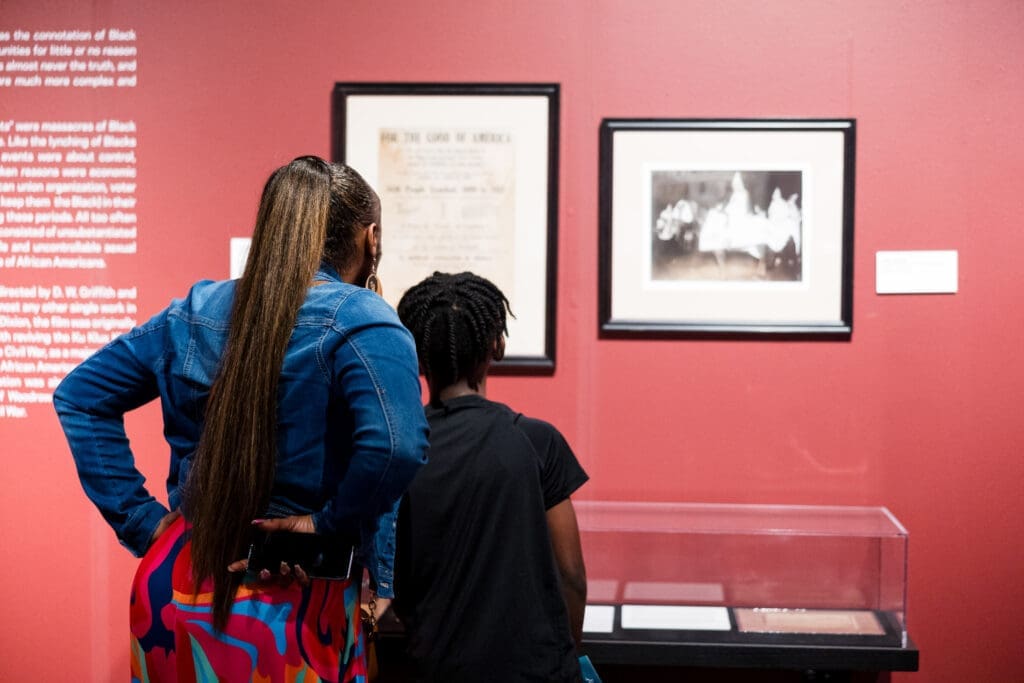 An installation view of The Kinsey African-American Art & History Collection at Holocaust Museum Houston. (Photo by Hung Truong, courtesy The Kinsey Collection and the Holocaust Museum Houston)