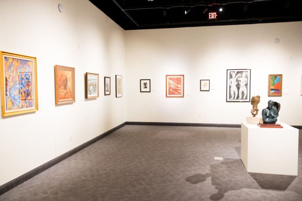 An installation view of The Kinsey African-American Art & History Collection at Holocaust Museum Houston. (Photo by Hung Truong, courtesy The Kinsey Collection and the Holocaust Museum Houston)