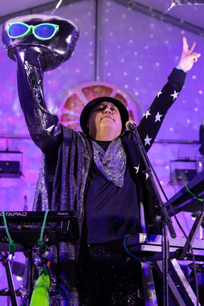 Henry Invisible performing at the Orange Show Art Car Ball (Photo by Emily Jaschke) 