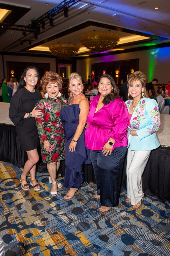Jacqueline Mendenhall, Trini Mendenhall Royalty, Jan Mendenhall, Marcella Vasquez Blanco, Mary Theresa Derr at the Latin Women's Initiative fashion show and luncheon. (Photo by Jacob Power)
