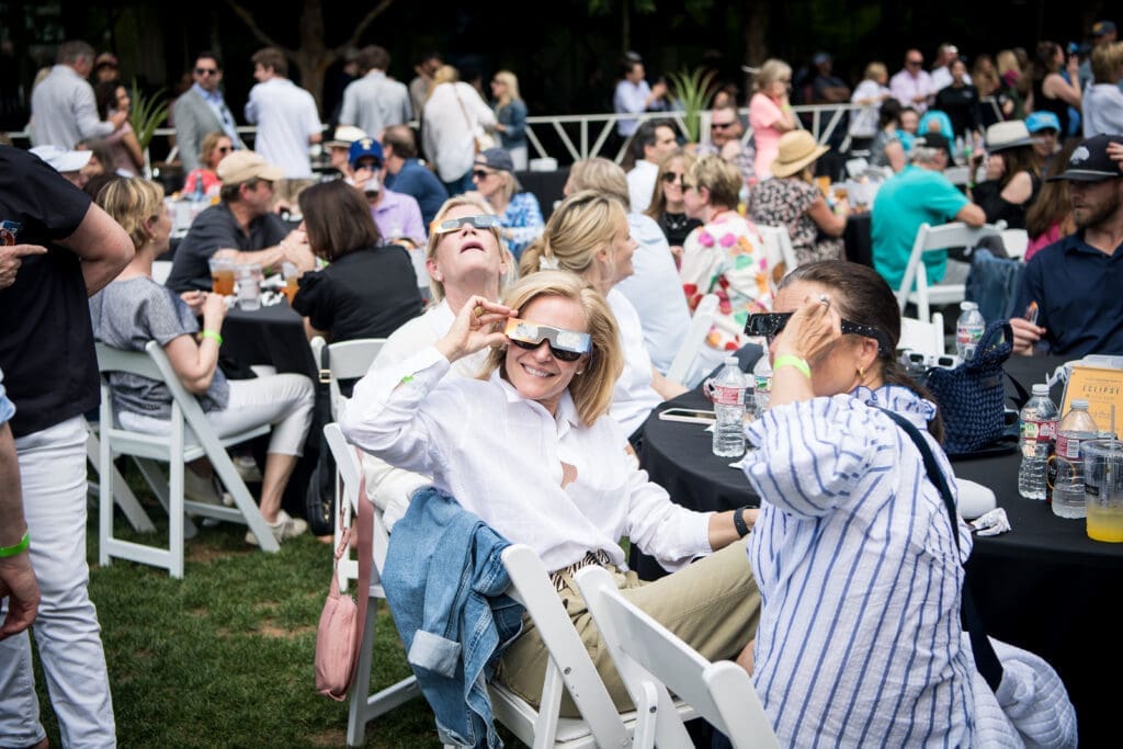 The Scene from the Total Solar Eclipse at Klyde Warren Park