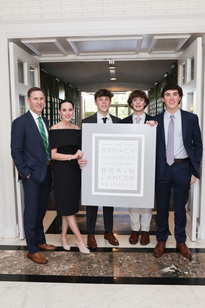 Jeff Byrd, Jamie Broach Byrd, Harrison Broach, Parker Broach, Oliver Broach at The Broach Foundation dinner.