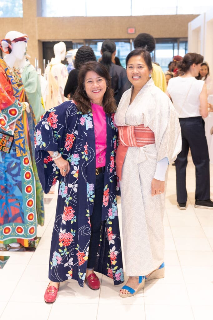 Maria Lebeau, Liz Referente at Kimono Zulu fashion exhibition at Neiman Marcus (Photo by Wilson Parish)