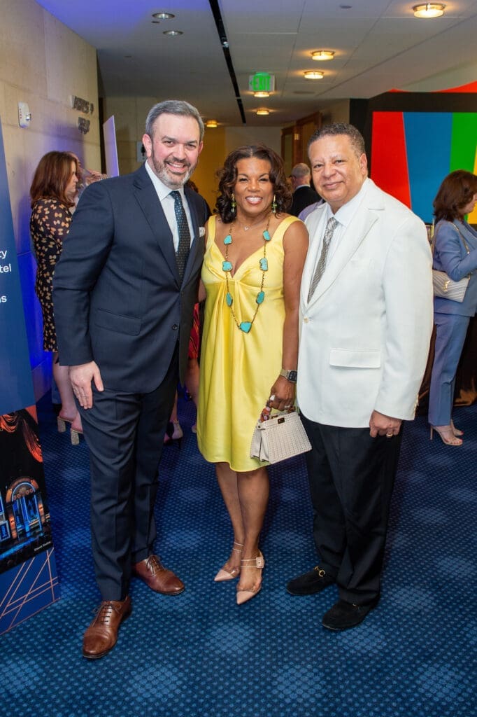 Mark Folkes, Demetra & Franklin Jones at The Hobby Center's 'A Night at the Founders Club' (Photo by Jacob Power)