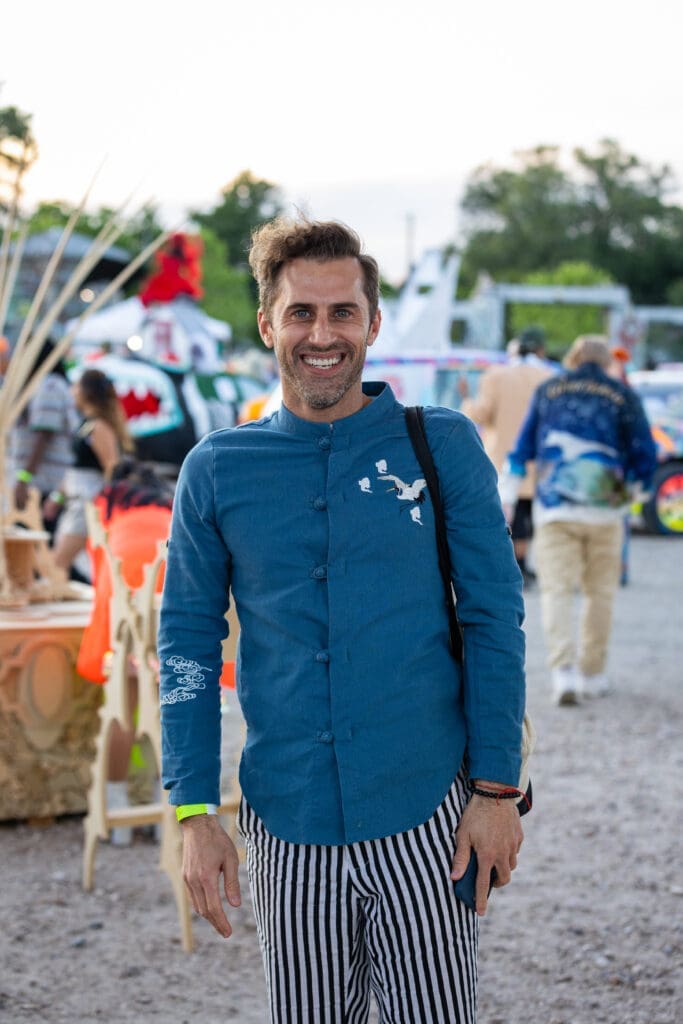 Michael Mandola at the Orange Show Art Car Ball (Photo by Emily Jaschke)