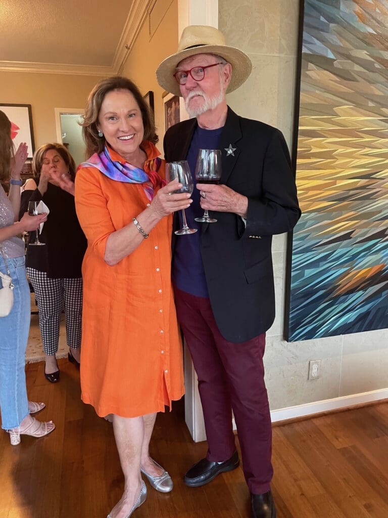 Minnette Boesel, Henry Hunt at UH School of the Libraries Cocktail at Deborah and Bill Colton's home, 2024
