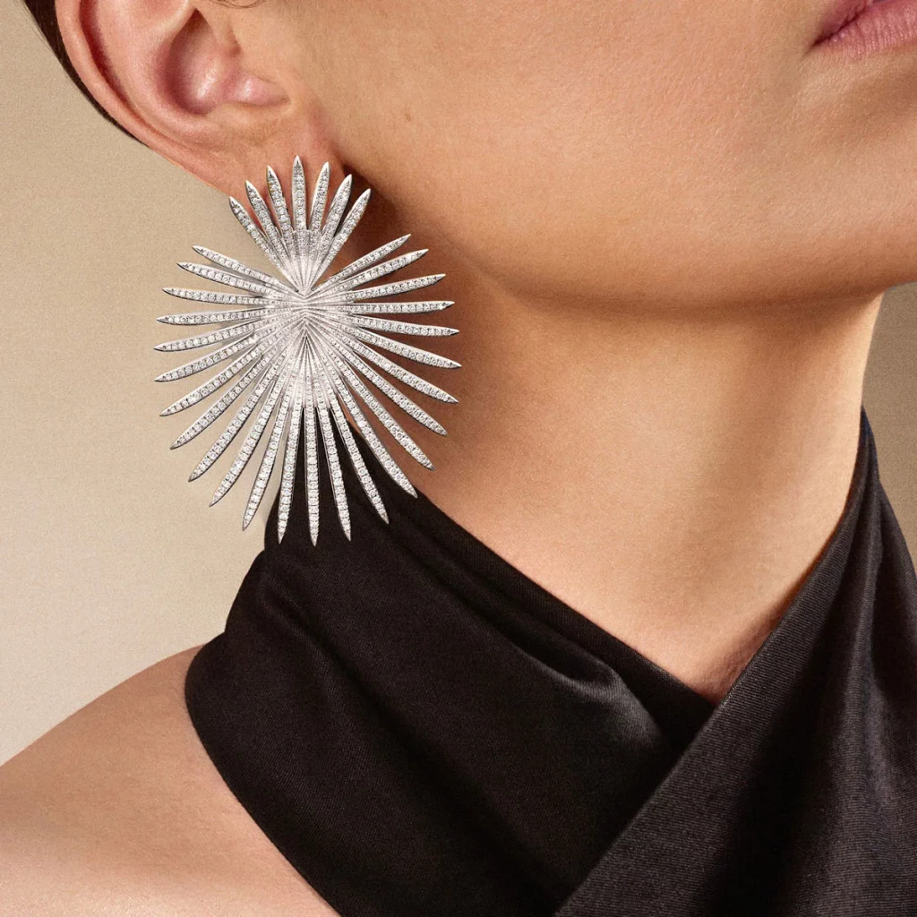 Giorgio B's diamond encrusted Palma earrings (Photo courtesy of Giorgio B) (Photo by Jordan Geibel)