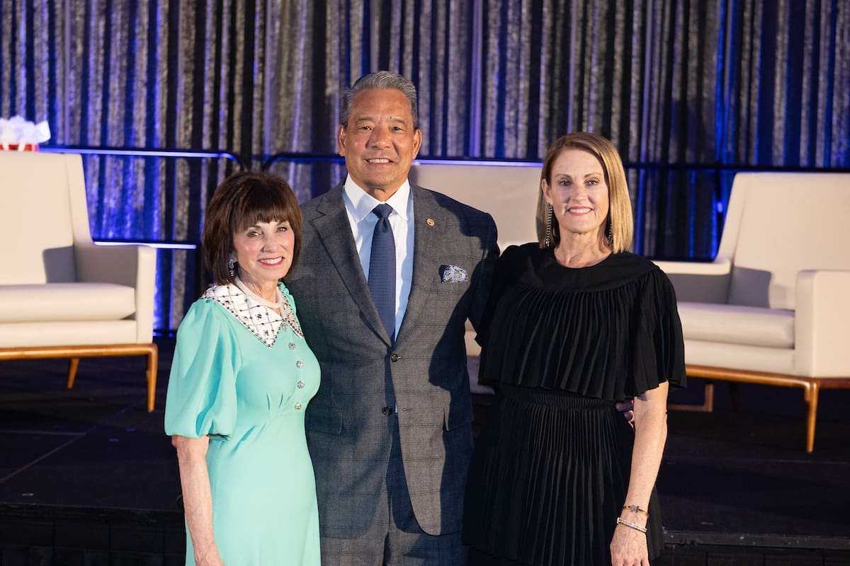 HMH board chair Barbara J. Herz, dinner chairs Frank & Stephanioe Tusru at Holocaust Museum Houston’s 2024 LBJ Moral Courage Award Dinner
