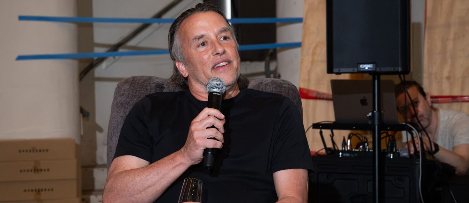 Director Richard Linklater sits in his chair at Houston's historic River Oaks Theater, which has been renovated and brought back to life. (Photo by F. Carter Smith)