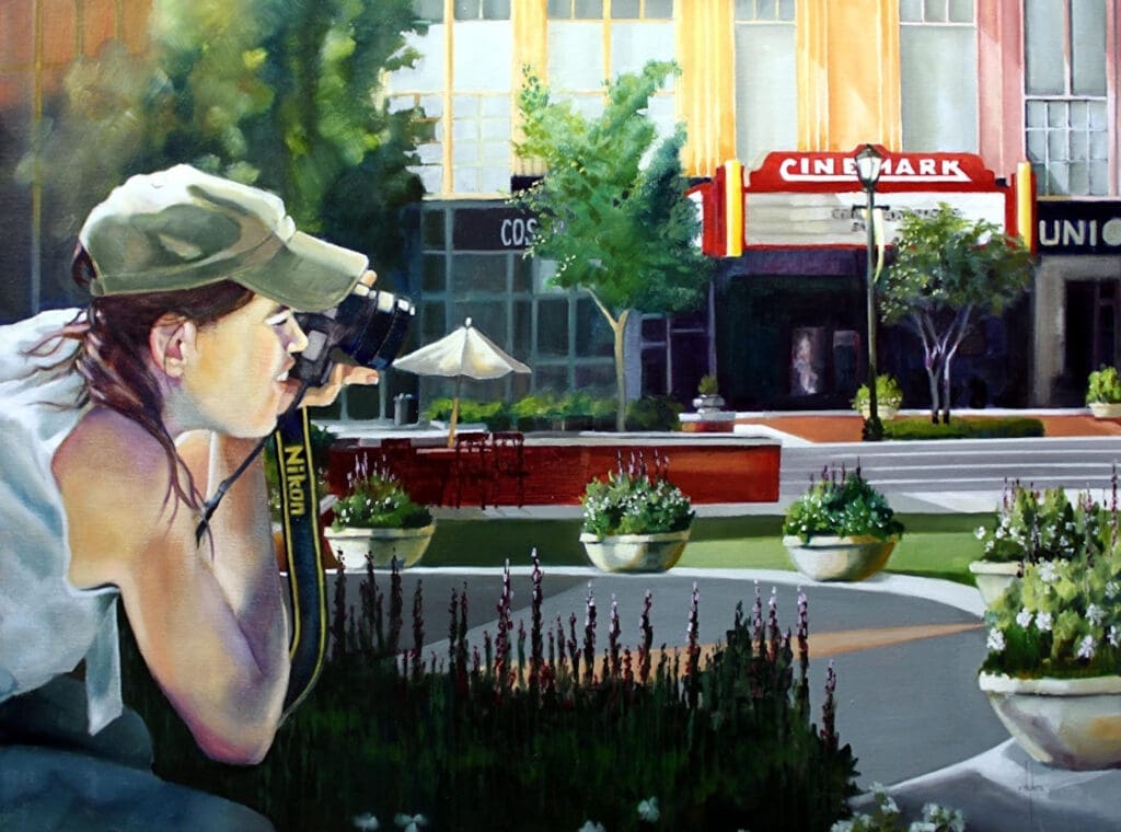 A painting by Ron Dykes, part of the collection for "A Golden Vision" being put on by The Woodlands Arts Council in honor of the master planned community's 50th anniversary. (Courtesy of The Woodlands Arts Council)