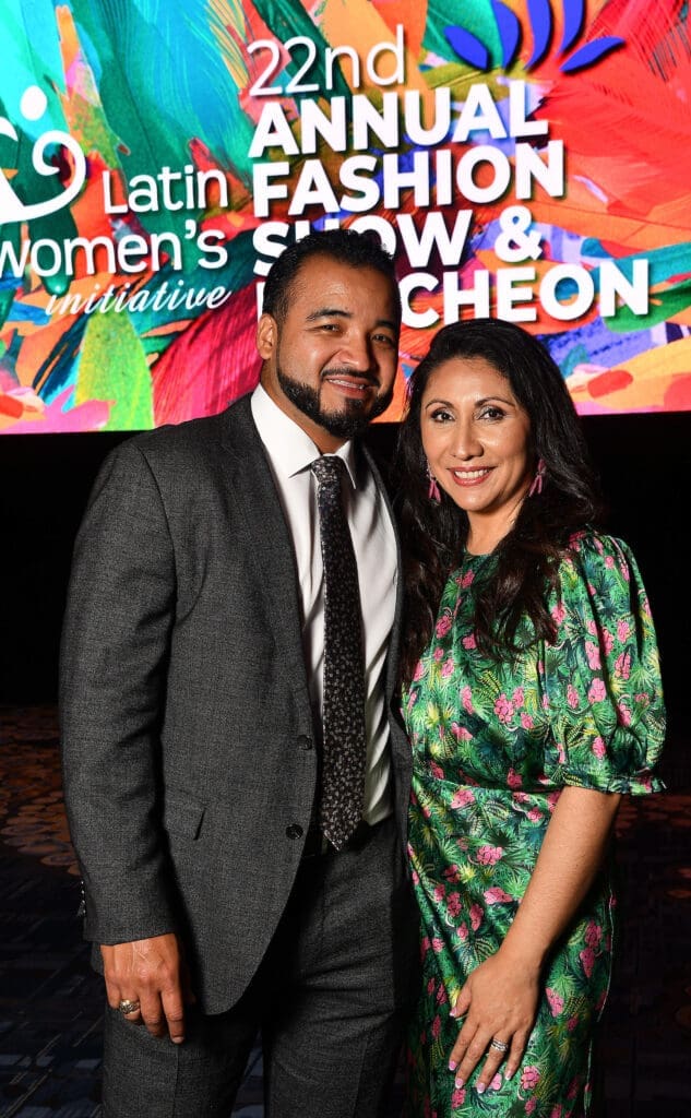 Samuel and Jovanny Orellana at the Latin Women's Initiative fashion show and luncheon. (Photo by Dave Rossman)