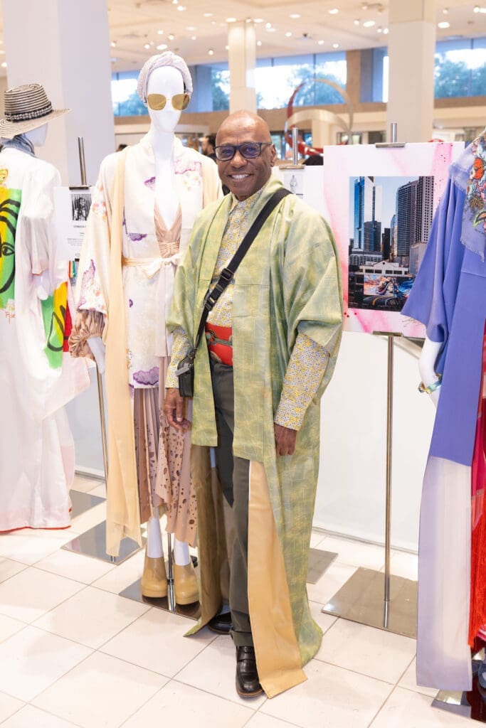 Selven O'Keef Jarmon at Kimono Zulu fashion exhibition at Neiman Marcus (Photo by Wilson Parish)