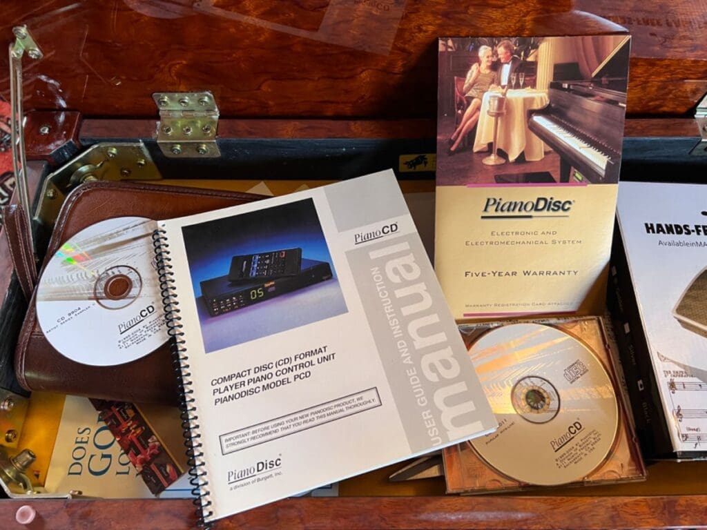 Details of the Steinway piano. (Photo by Dallas Estate Sellers)