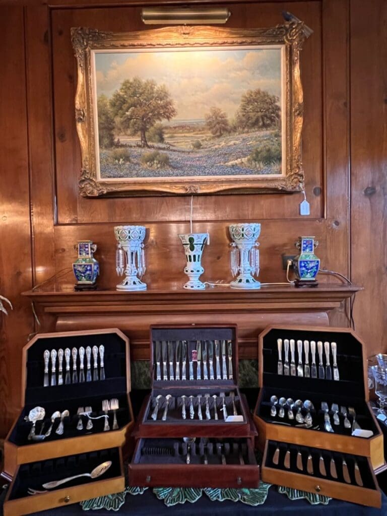 The home is filled with fine crystal, silver, and china. (Photo by Dallas Estate Sellers)