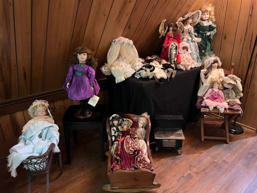 A collection of vintage dolls in the upstairs attic.(Photo by Dallas Estate Sellers)