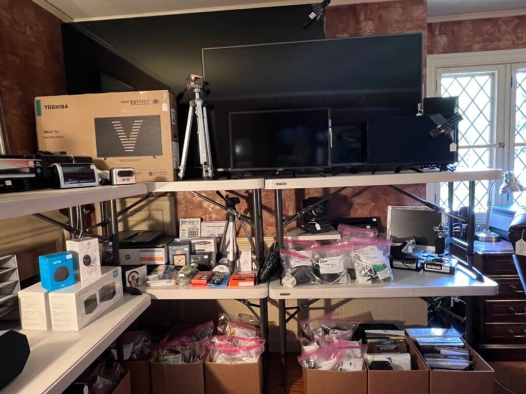 An assortment of electronics — a staple of any good estate sale. (Photo by Dallas Estate Sellers)