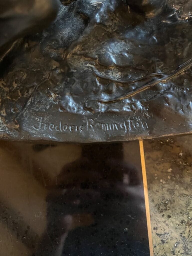 A closer look at a sculpture by Frederic Remington. (Photo by Dallas Estate Sellers) (Photo by Dallas Estate Sellers)