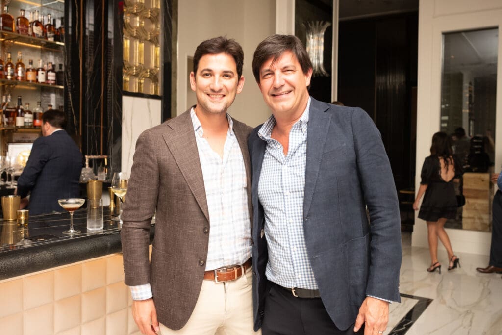 Jose Ocque, Stuart Rosenberg at the opening of opulent steakhouse Turner's Cut, located in Autry Park (Photo by Daniel Ortiz)