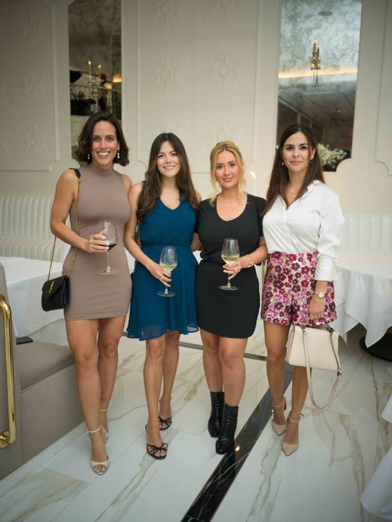 Gigi Aquino, Fernanda Guilarte, Karelly Robles, Laura Gimenez at the opening of opulent steakhouse Turner's Cut, located in Autry Park (Photo by Daniel Ortiz)