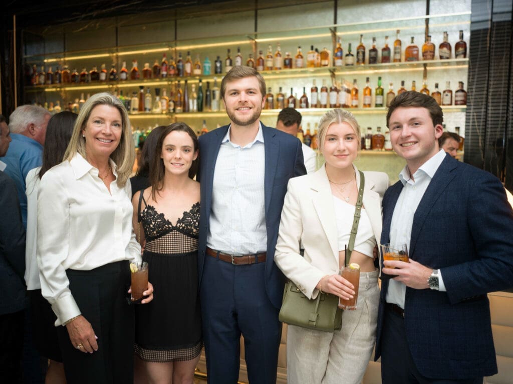Lauren Read, Lillian Valerius, Bryan Read, Caroline Read, Will Lee at the opening of opulent steakhouse Turner's Cut, located in Autry Park (Photo by Daniel Ortiz)