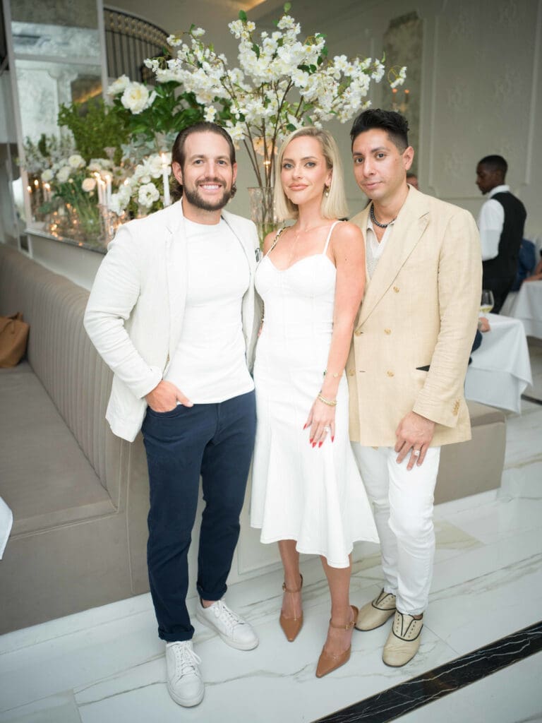 Brandon Bays, Mason Clark, Christian Miranda at the opening of opulent steakhouse Turner's Cut, located in Autry Park (Photo by Daniel Ortiz)