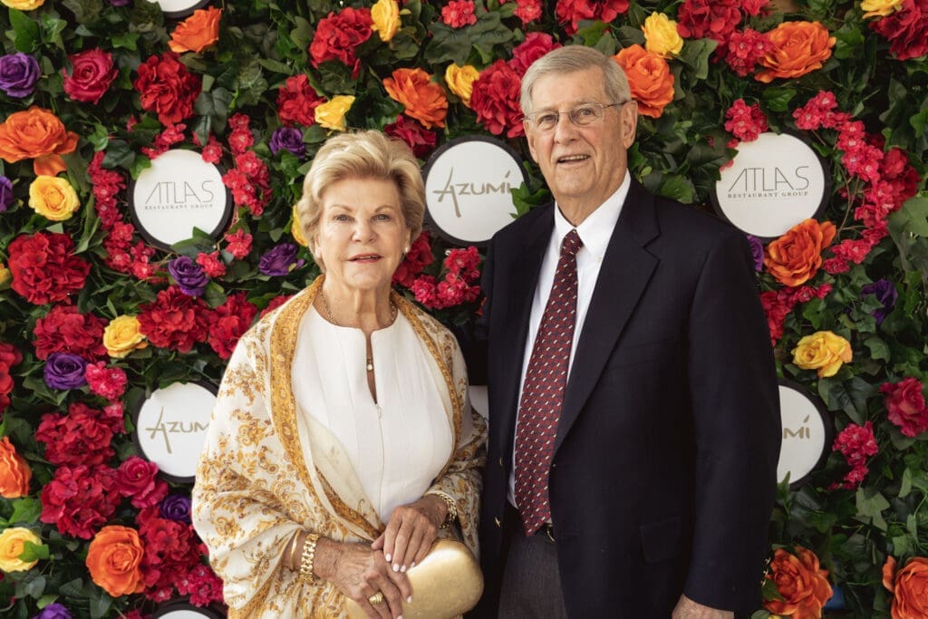 Barbara Williams, Milton Gray at the opening of Azumi in River Oaks District. (Photo by Jonah Tijerina)