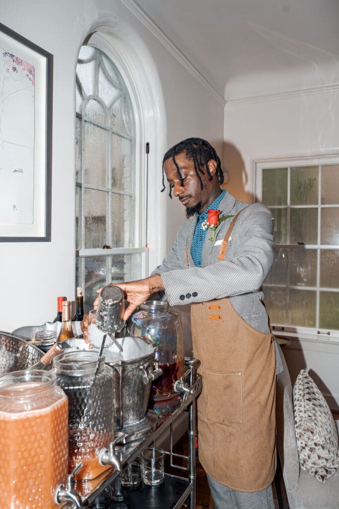 Bartender Sean Celestine at the Juneteenth Jubilee. 