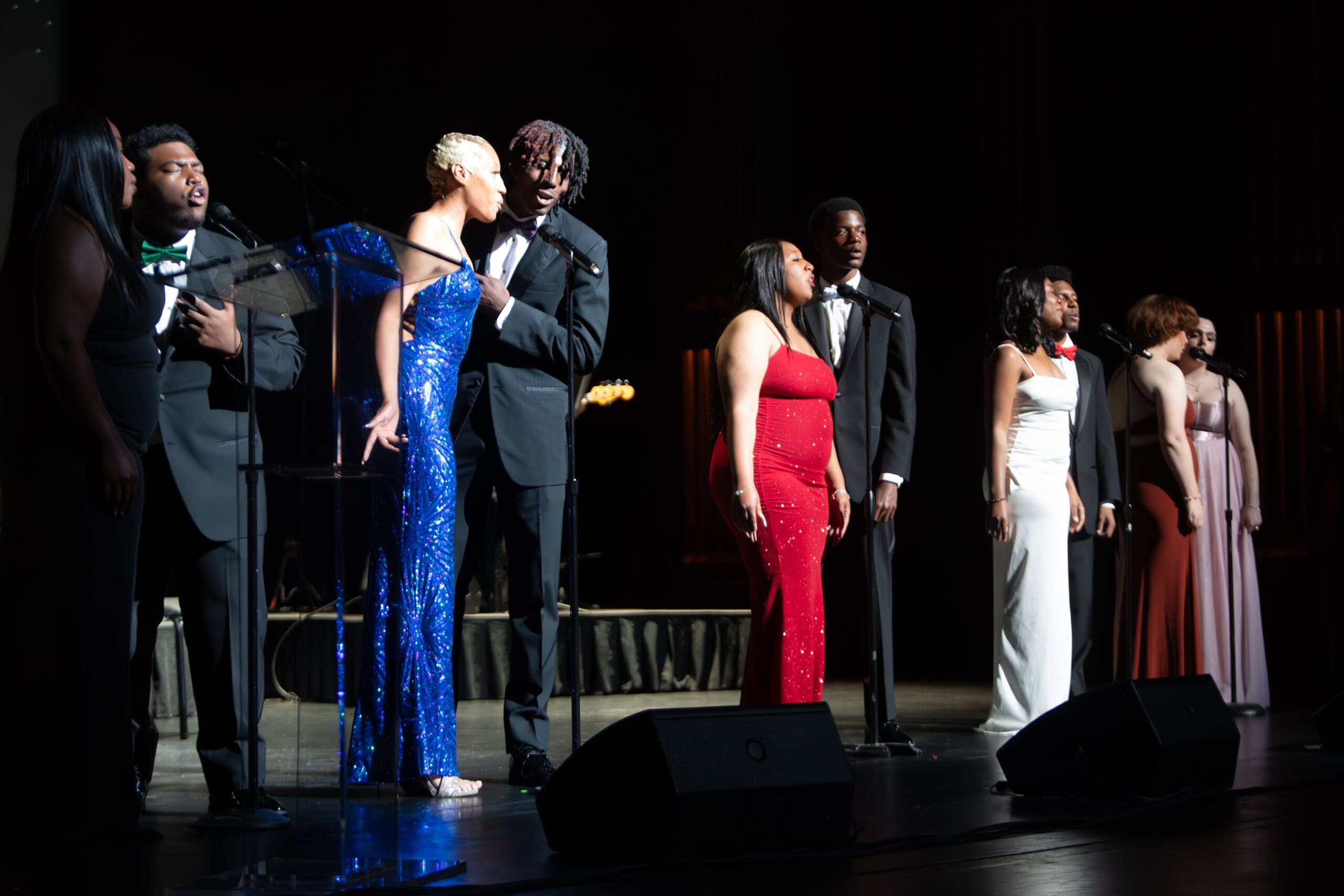 Covenant House Texas youth performing onstage at Night of Broadway Stars (David Shutts)