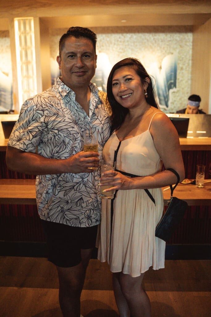 Daniel Lucas, Minh Truong at the opening of Azumi in River Oaks District. (Photo by Jonah Tijerina)