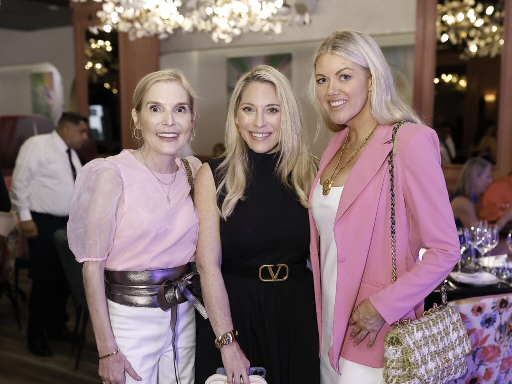 Kristen Cannon, Kristen Collins, Kristina Wilson at the American Cancer Society 'Men Wear Pink' event at PostScript (Photo by Quy Tran)